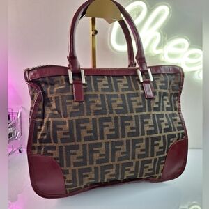 Fendi Brown and Burgundy Women's Bag